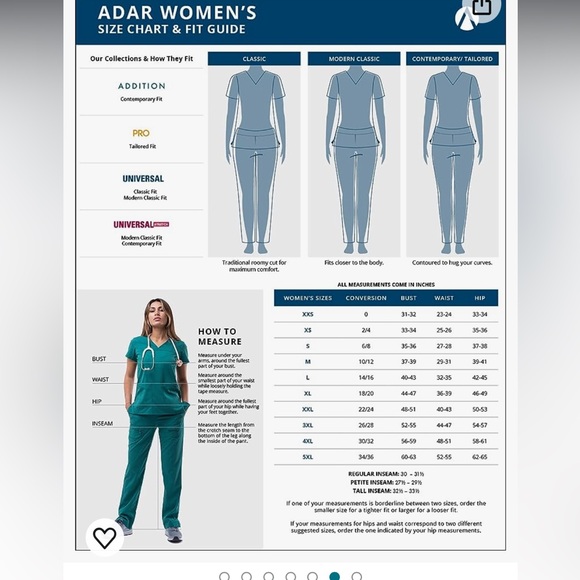 NWOT 🍀Adar Pro Scrub Set For Women - Enhanced V-Neck Top & Multi Pocket Pants - Picture 13 of 15